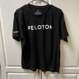 Peloton Century 100 Cotton Adult Men's Black Biking Cycling‎ -Shirt Size Medium